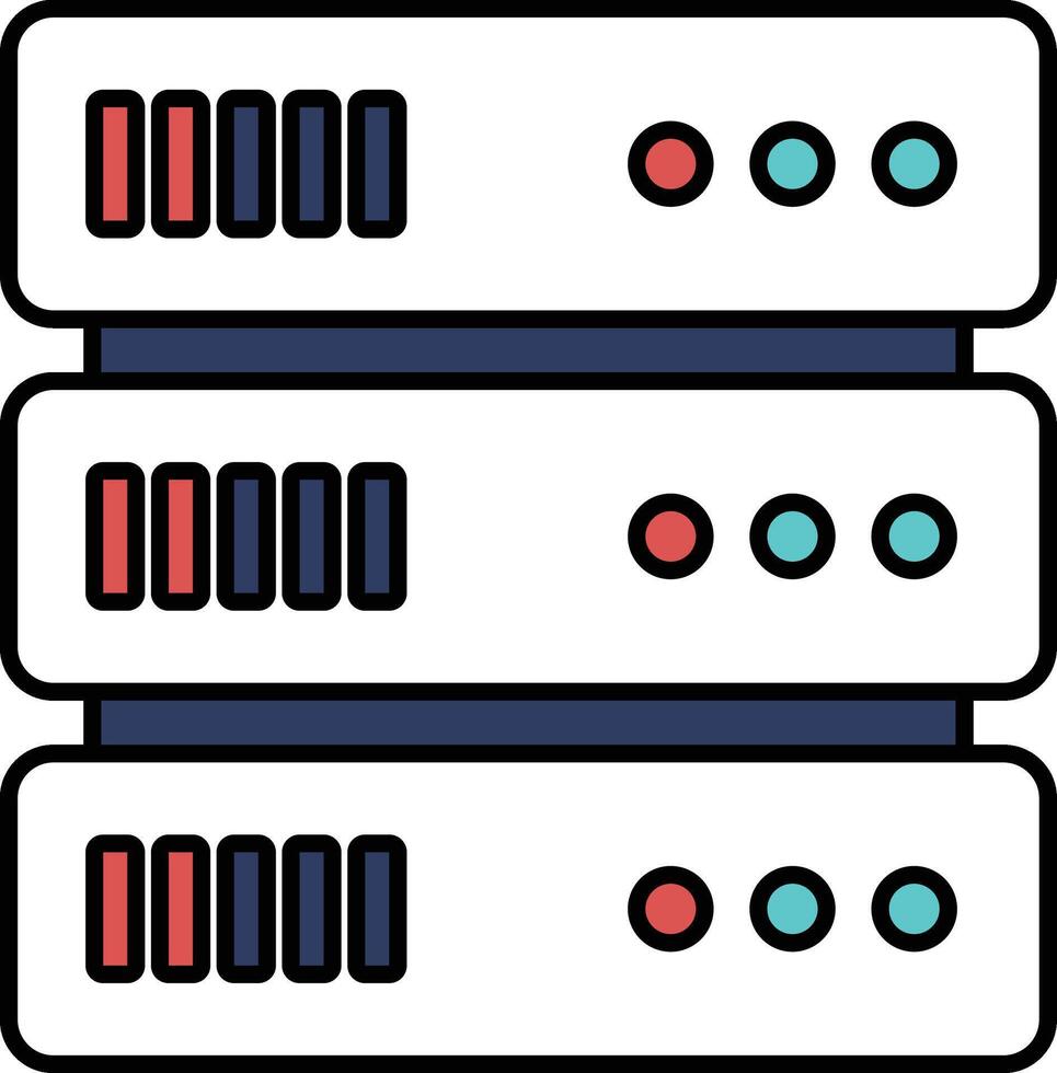 A white server with red and blue buttons vector