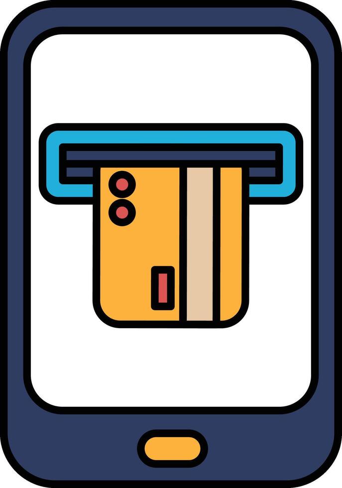 A phone with a card reader on it vector