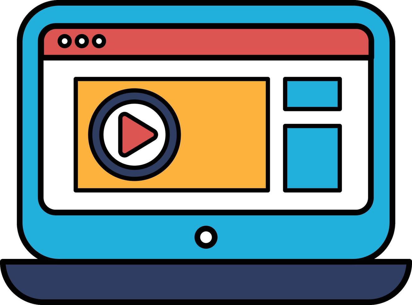 A laptop screen with a playing on it vector
