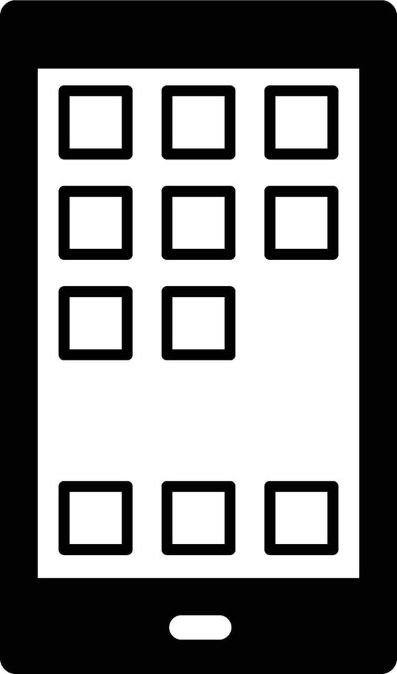 A phone with a black background and white squares vector
