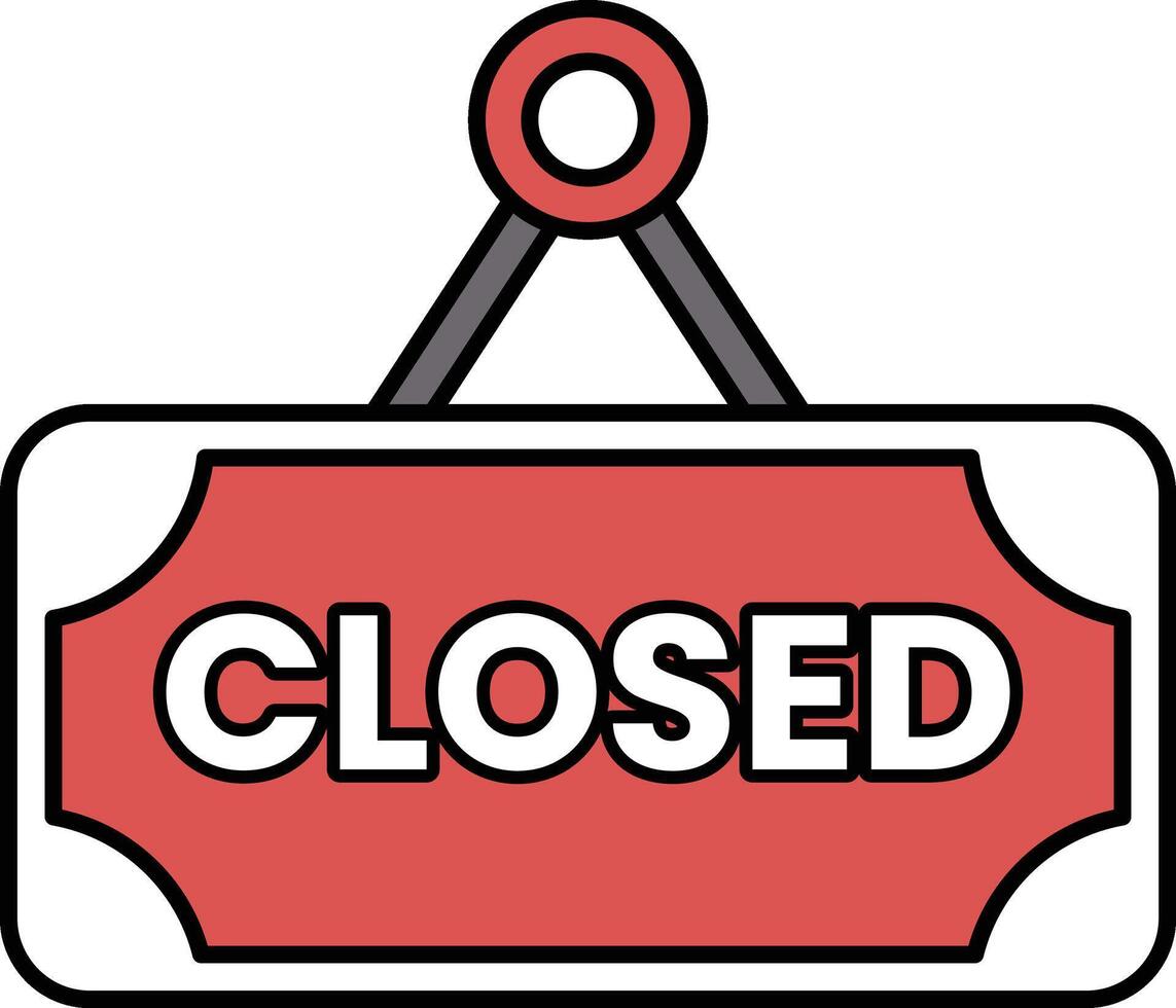 A red and white sign that says closed on it vector