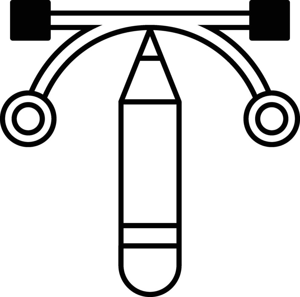 A pencil is drawn on a black background vector