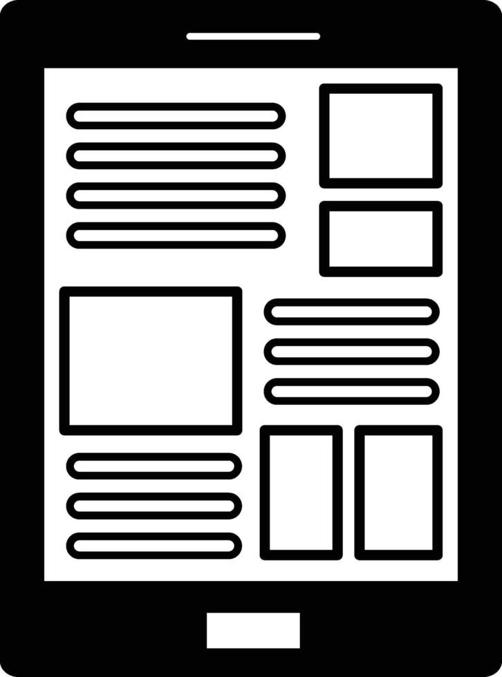 A phone with a black background and white text vector