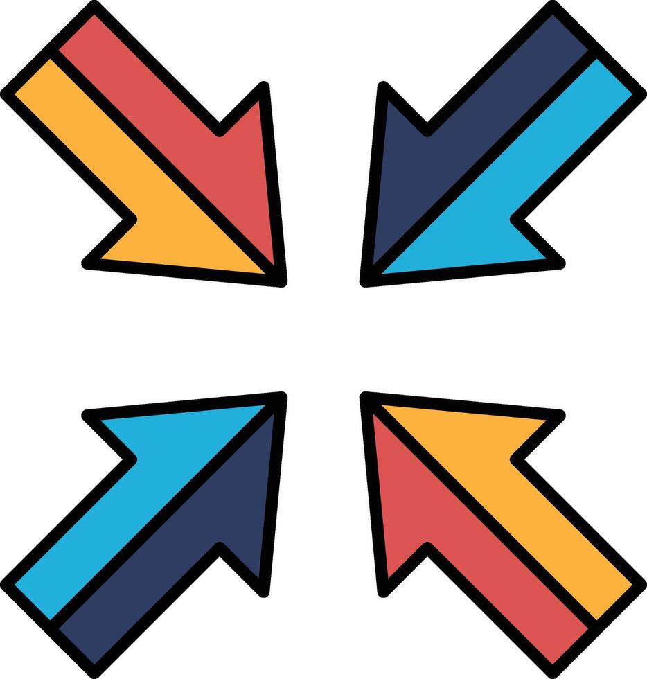 A four-pointed arrow pointing in different directions vector