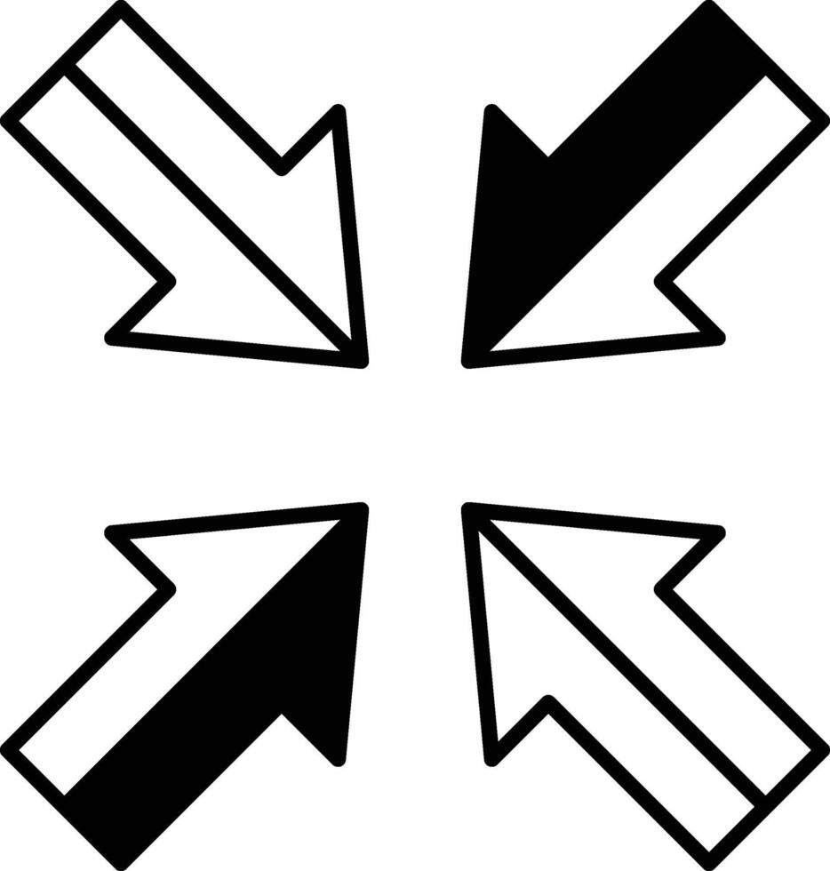 The arrows pointing in different directions vector