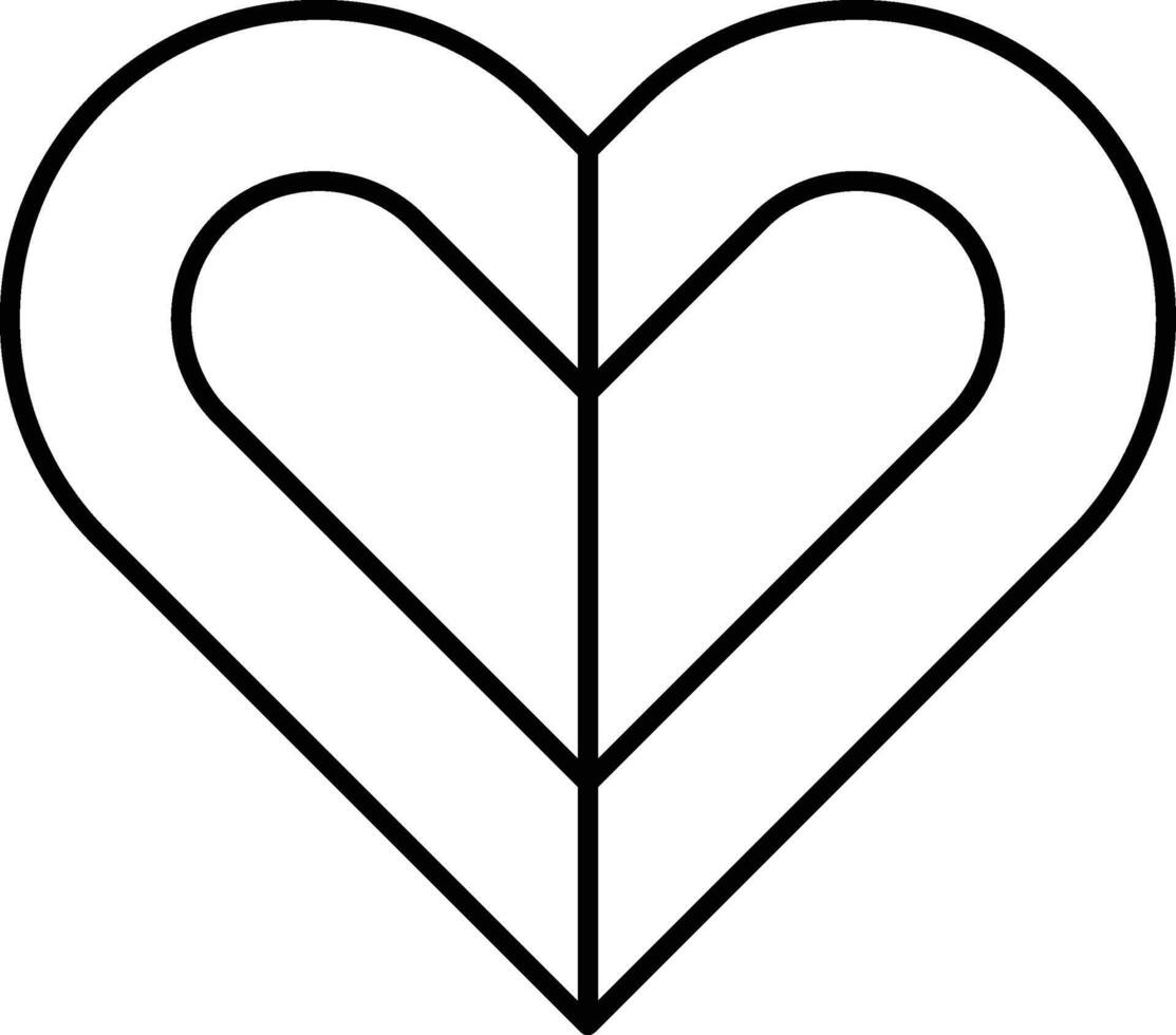 A heart shape is drawn in black vector