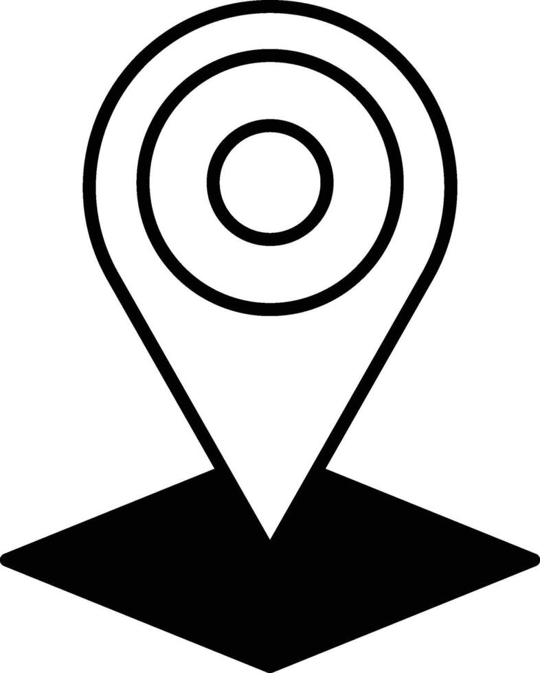 A black and white image of a map with a pin on it vector