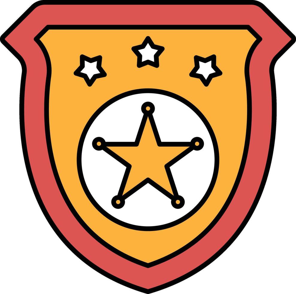 A badge with a star and three stars on it vector