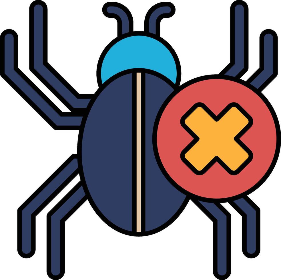 A bug with a red X on it vector