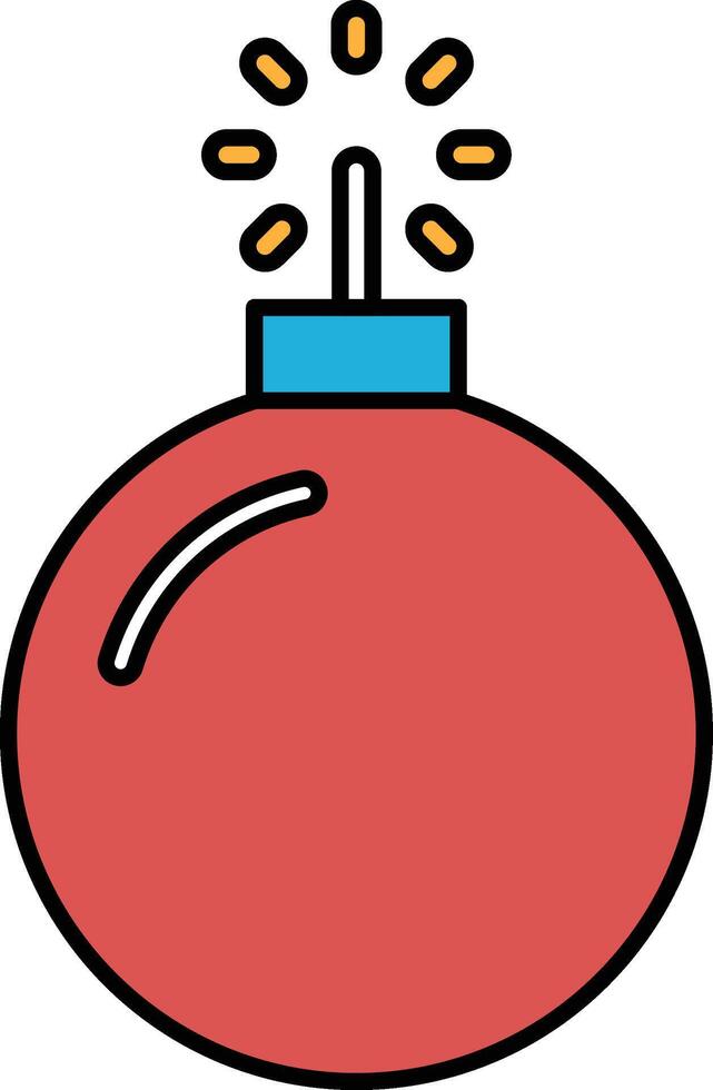 A red bomb with a blue tip vector