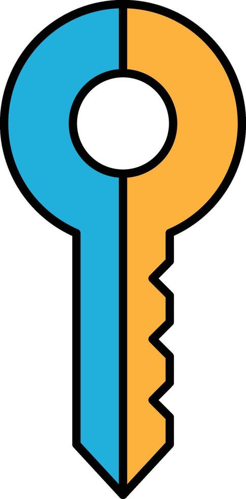 A key with a blue and orange design vector