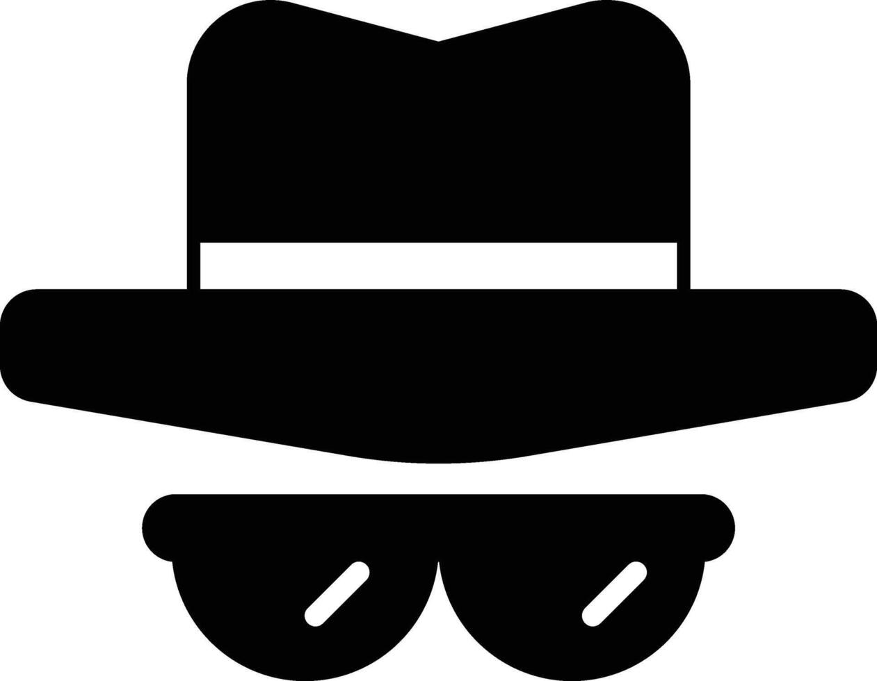 hat with a band and a pair of sunglasses vector