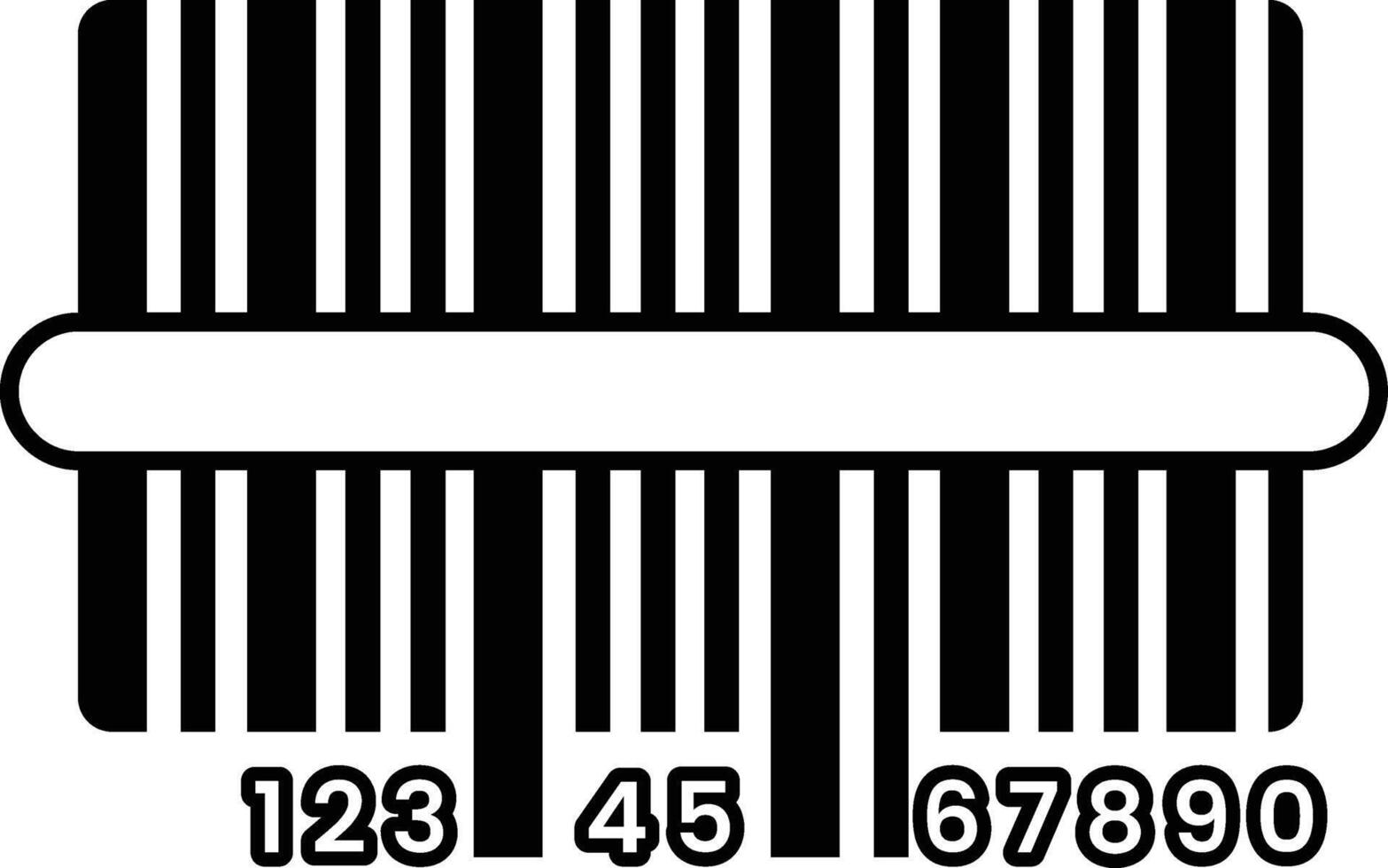 barcode with numbers 1 through 9 and a stripe vector