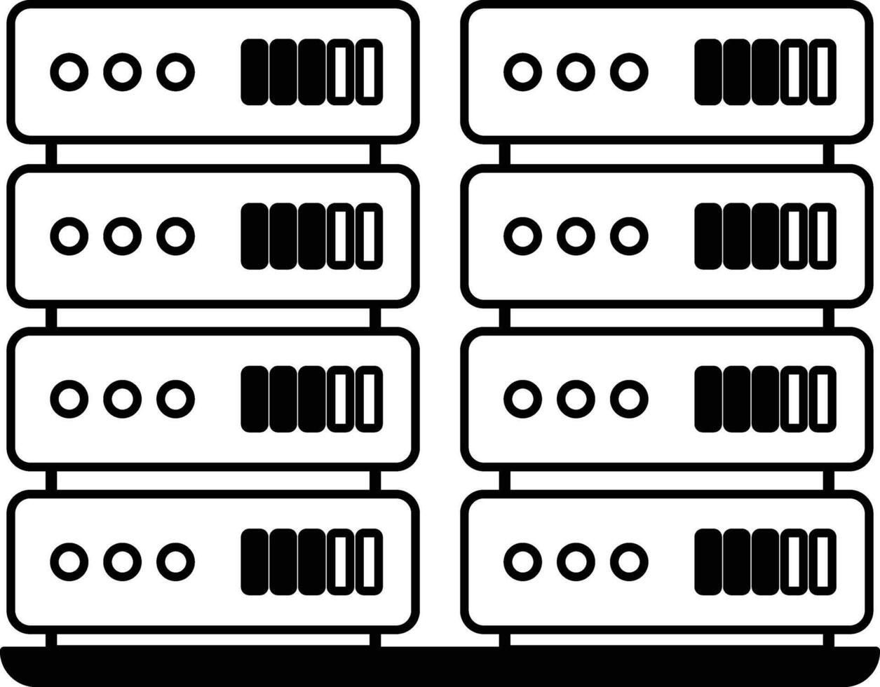 row of servers they are arranged in a row vector