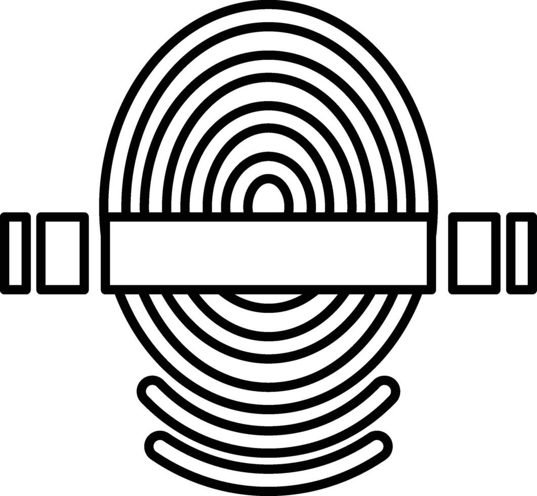 An Illustration in the concept of Fingerprint Scanning in line art style vector