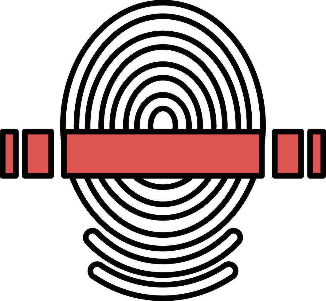 The Illustration in the concept of Fingerprint Scanning in line art style vector
