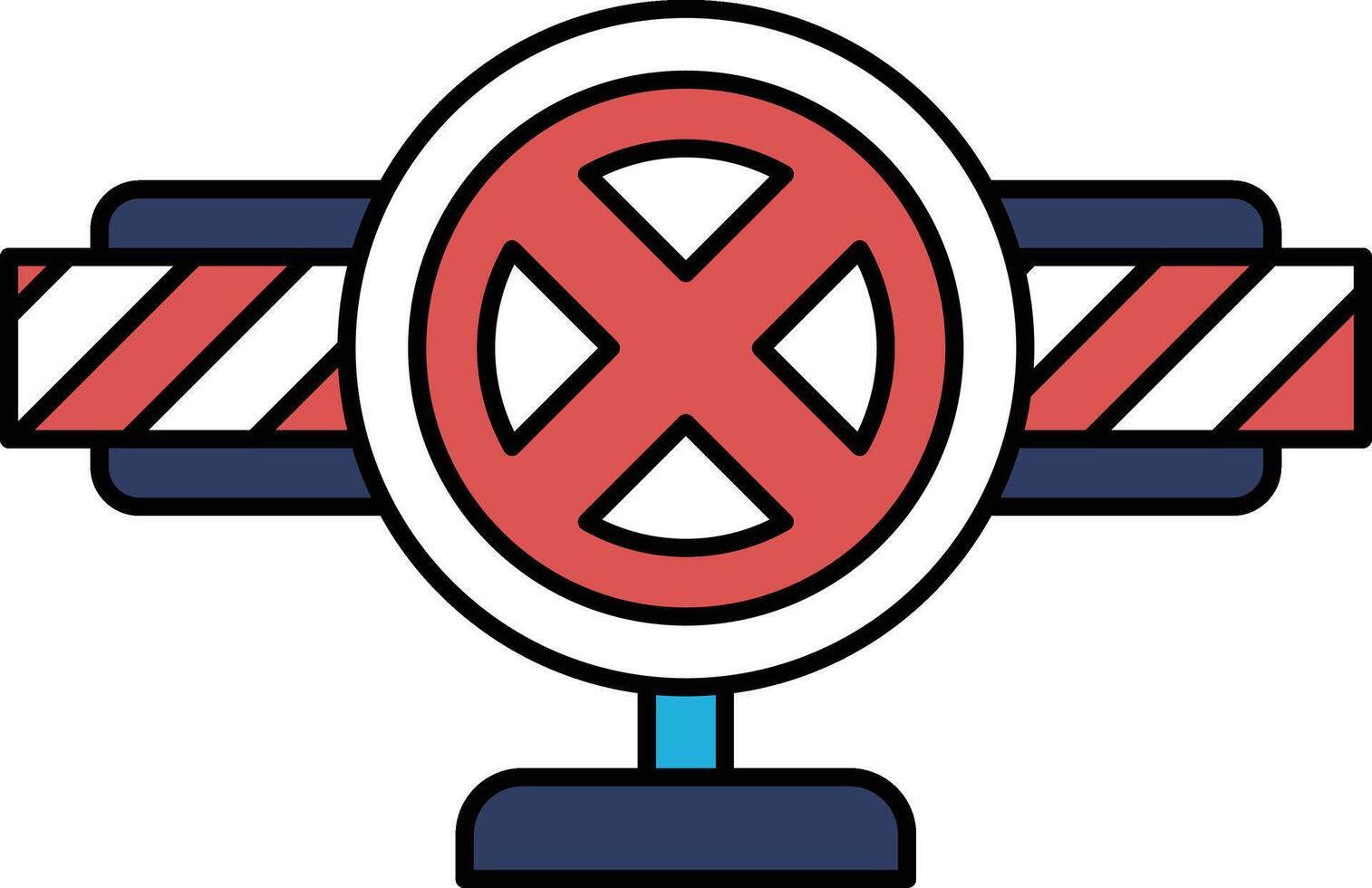 A red and white X on a white background vector