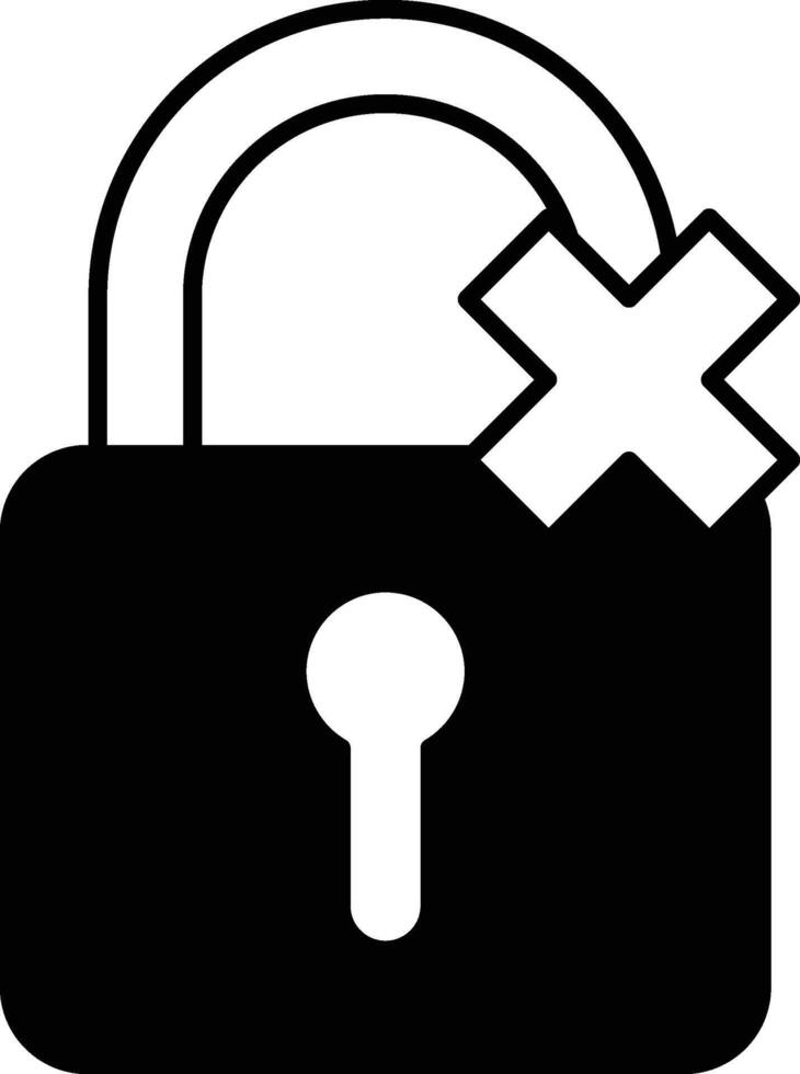 lock with a handle and a X on it vector