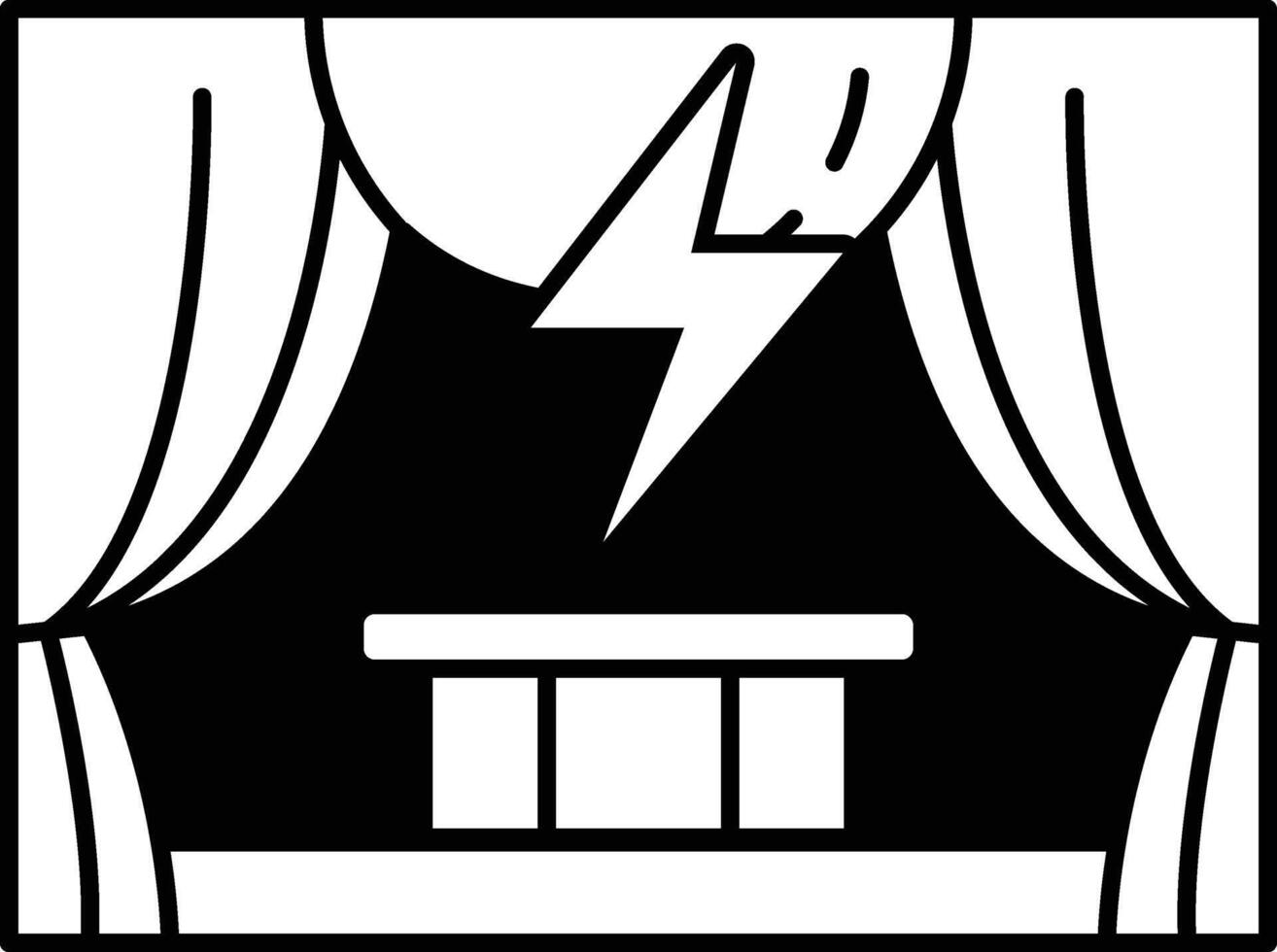 stage with a curtain and a lightning bolt vector