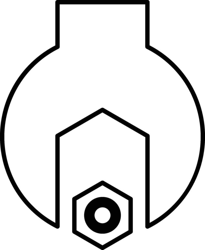 wrench with a object inside of it for a tool vector