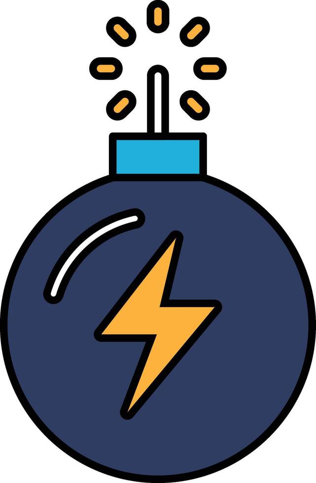 A bomb with a lightning bolt on it vector