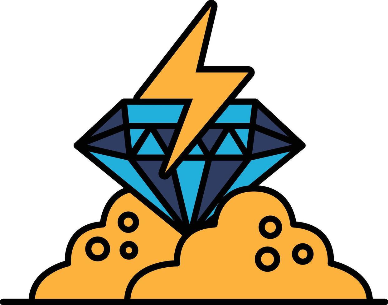 A diamond is on top of a pile of sand vector