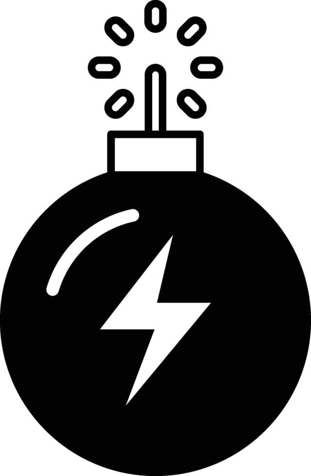 bomb with a lightning bolt on it vector