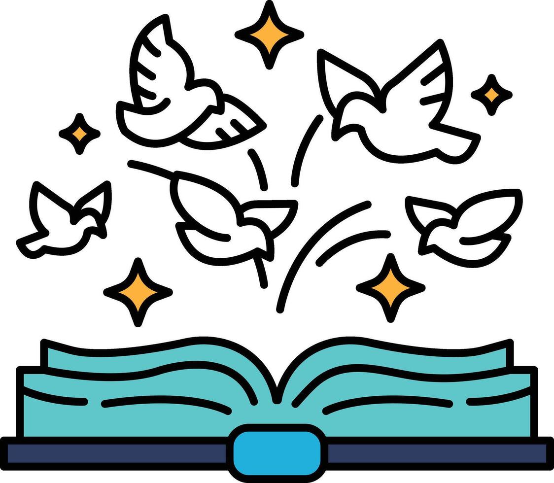 A book with a blue cover and a white spine vector