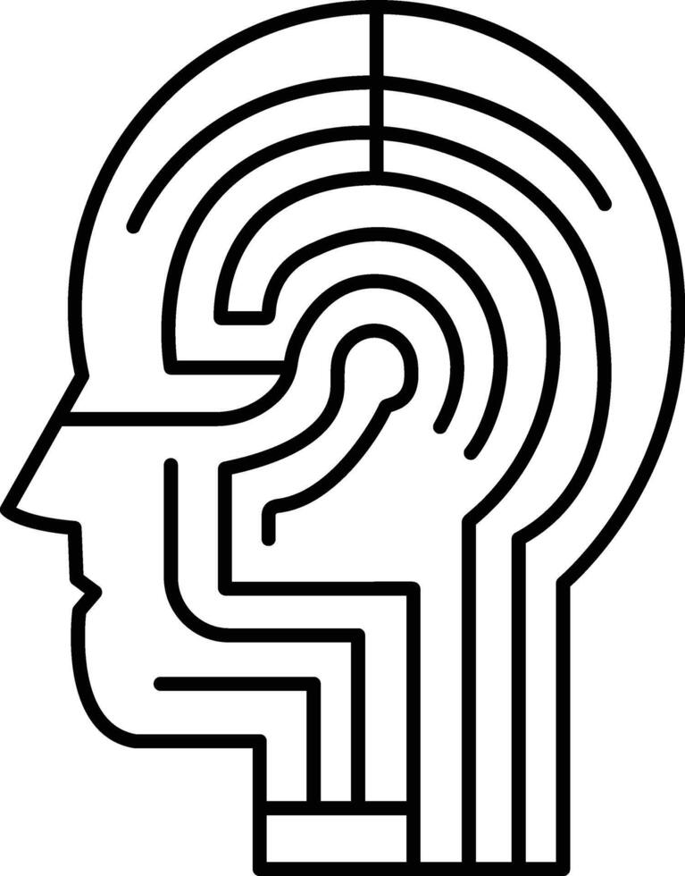 head with a maze on it vector