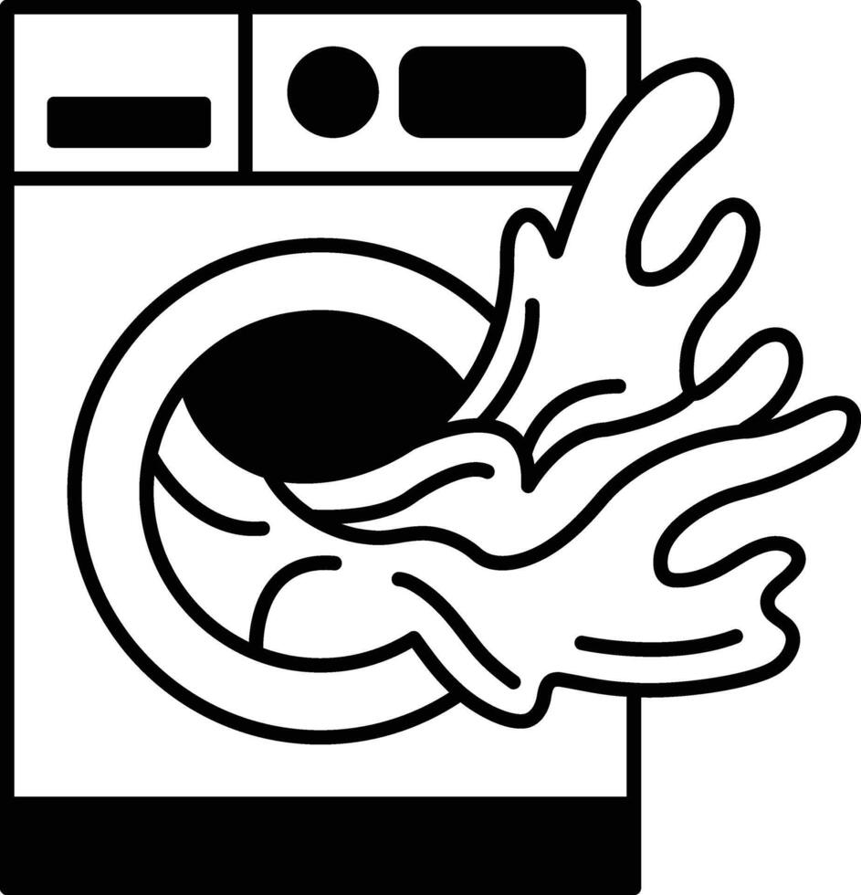 cartoon drawing of a washing machine with a splash of water vector
