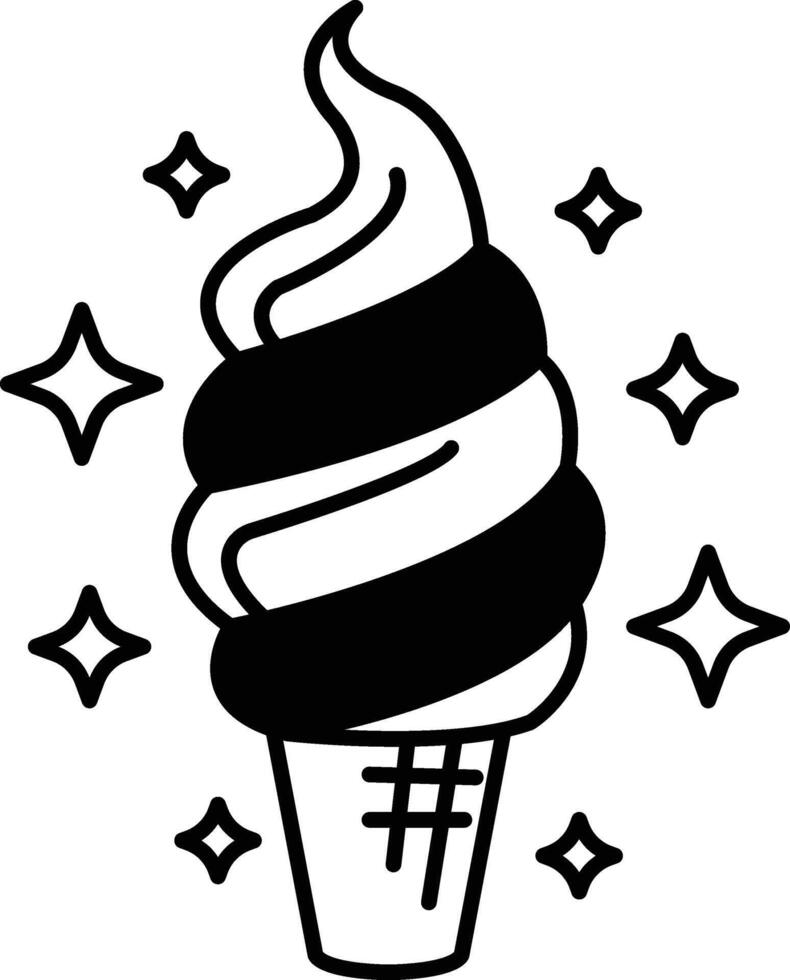 ice cream cone with a rainbow swirl vector