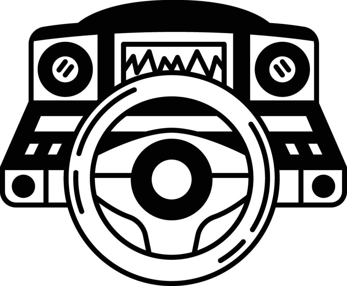 cartoon image of a car steering wheel with a background vector