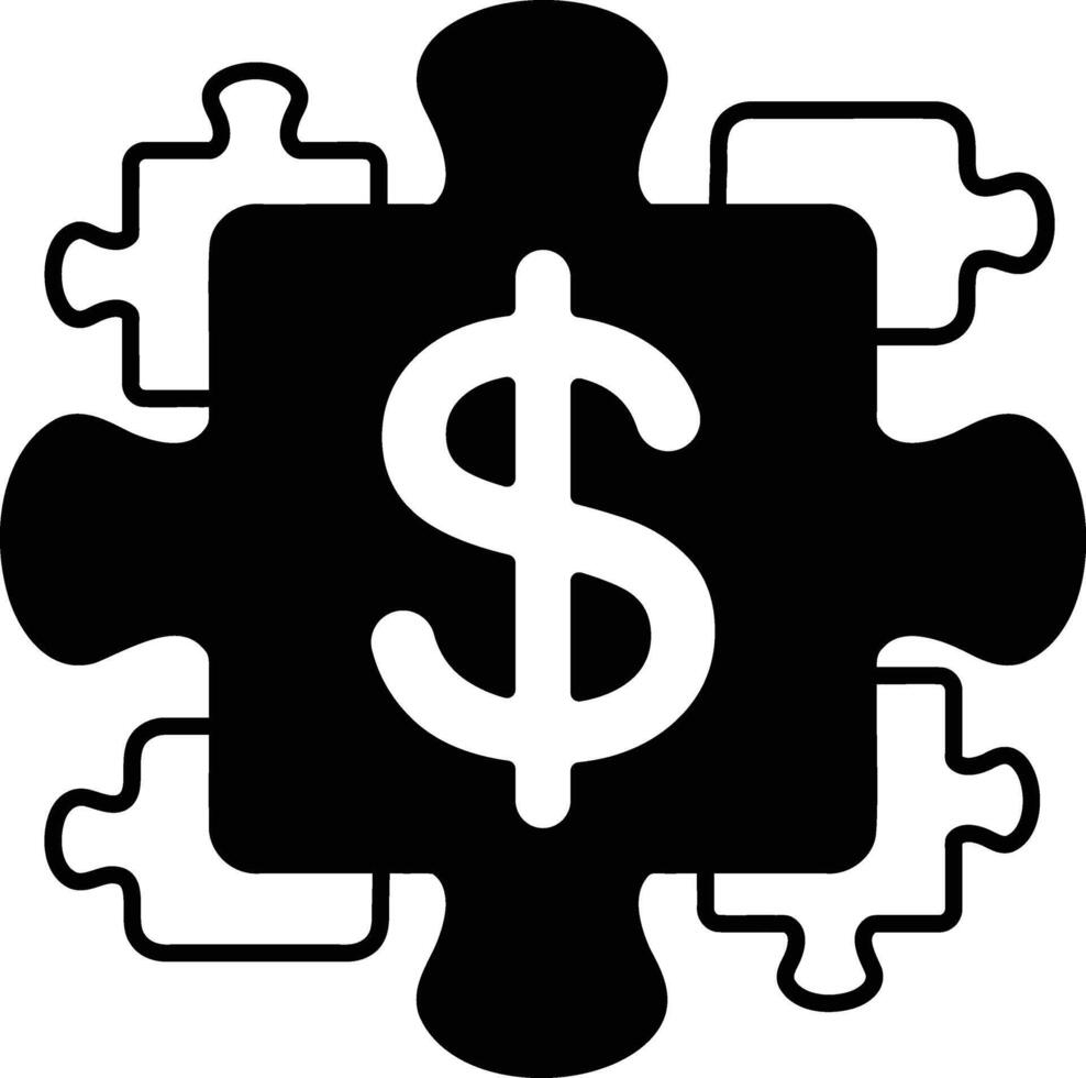 puzzle piece with a dollar sign in the middle vector
