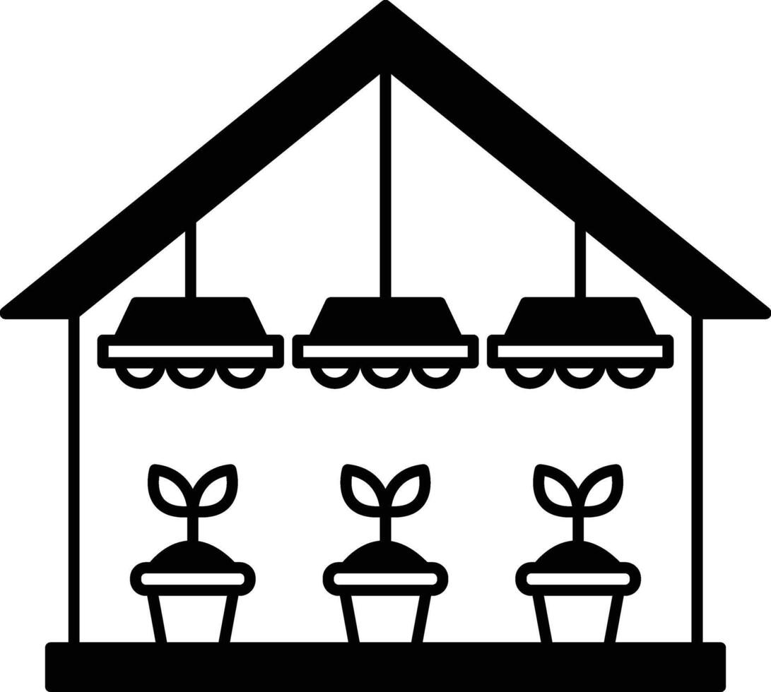house with three potted plants in it vector