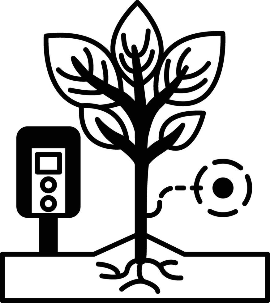 tree with a device on the ground next to it vector