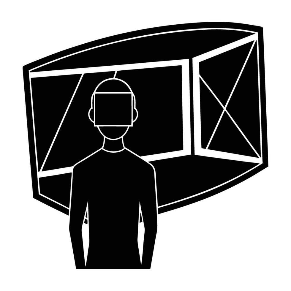 Immersive 360 Degree VR Experience with User Engaging in Digital Viewing vector