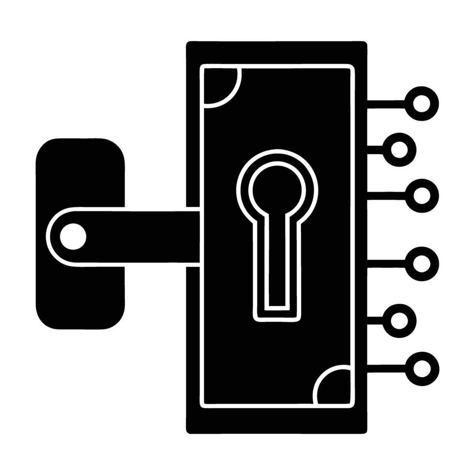 Smart door lock with AI control for enhanced secure access at home vector