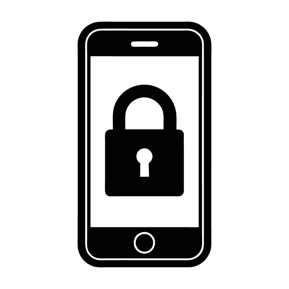 Smartphone displaying a secure lock screen for modern digital privacy vector