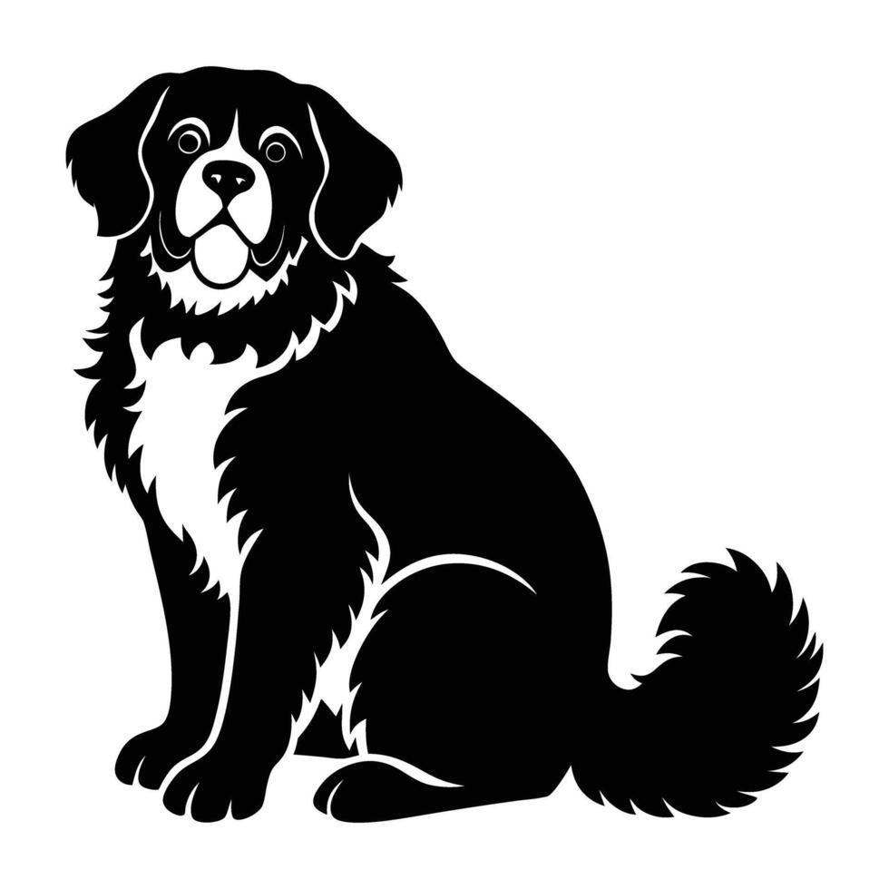 St Bernard sitting with large paws and fluffy tail exuding gentle charm vector