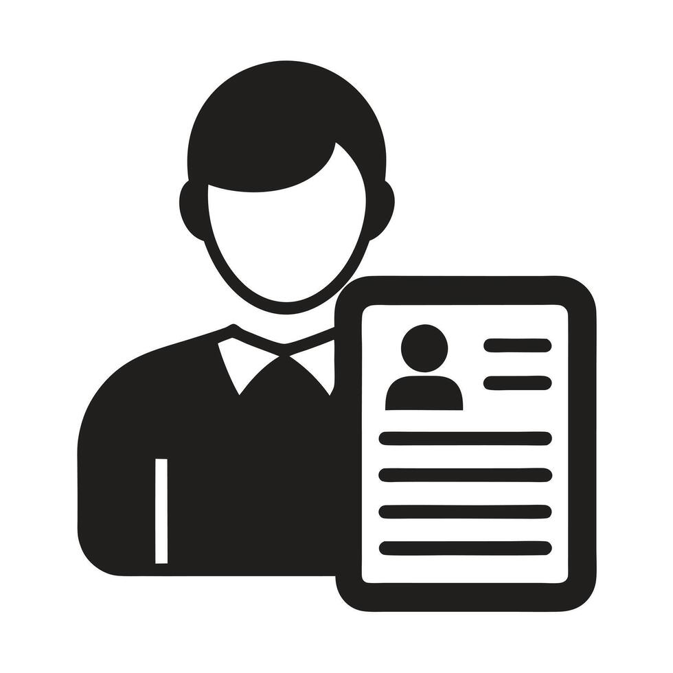 Elegant Silhouette of a Person Icon with a Briefcase and Isolated Background vector
