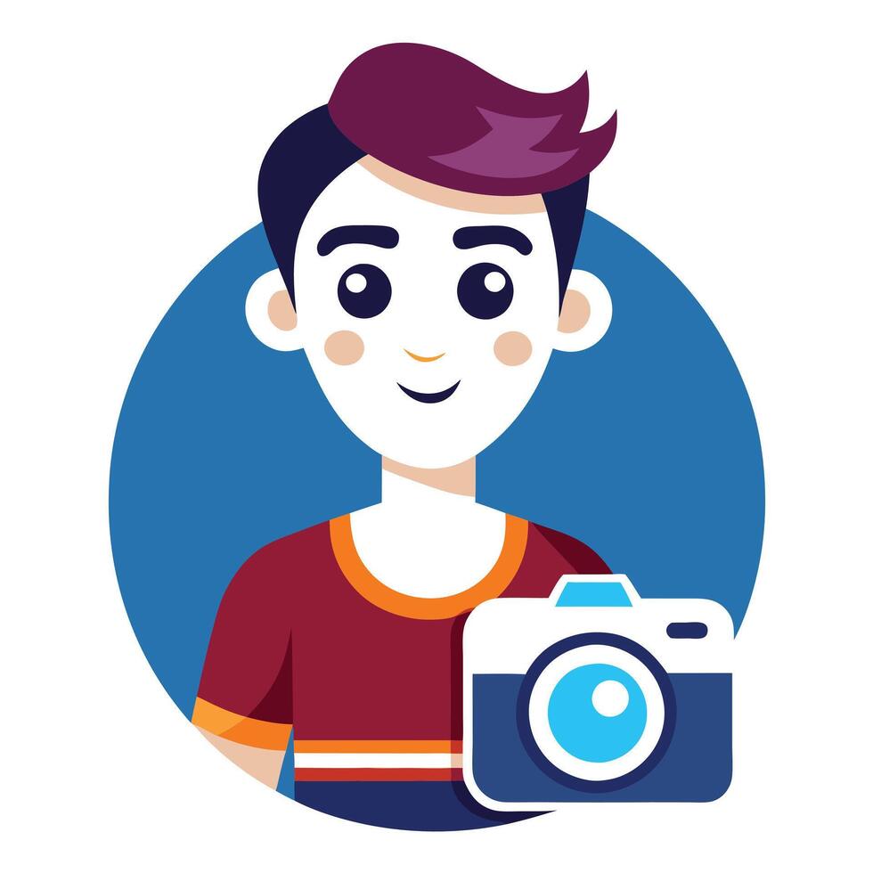 Modern Social Media Influencer Icon with a Camera and Isolated Background vector