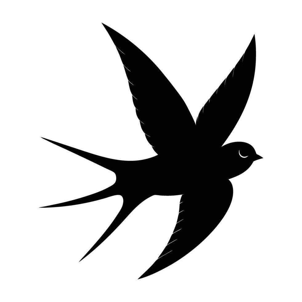 Swallow Soaring with Wings Outstretched in Free and Graceful Flight vector