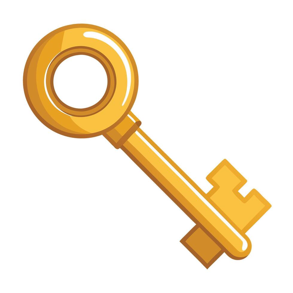 A golden key icon on a white background vector