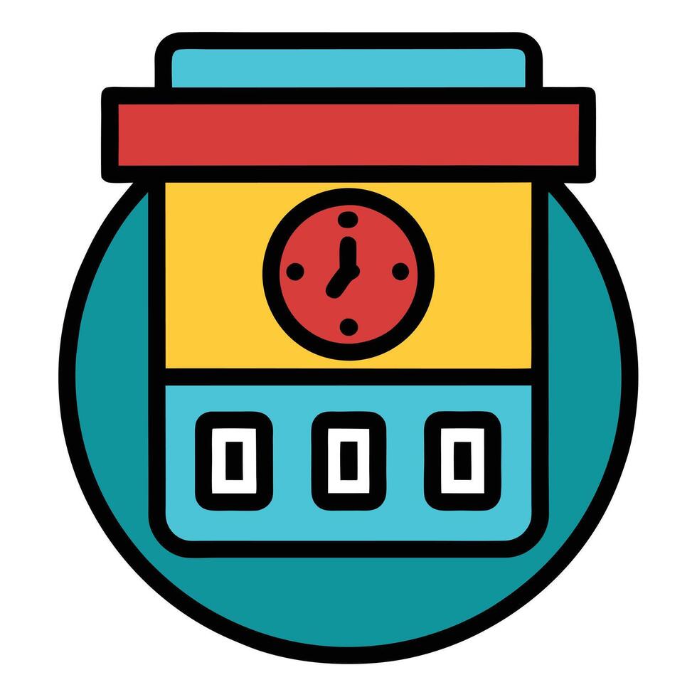 Modern Timer Icon Counting Down and Isolated Background vector