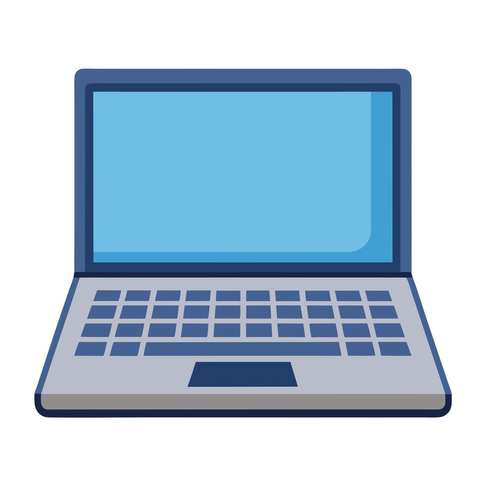 Elegant Flat Rectangular Laptop Icon with a Simple Design and Isolated Background vector