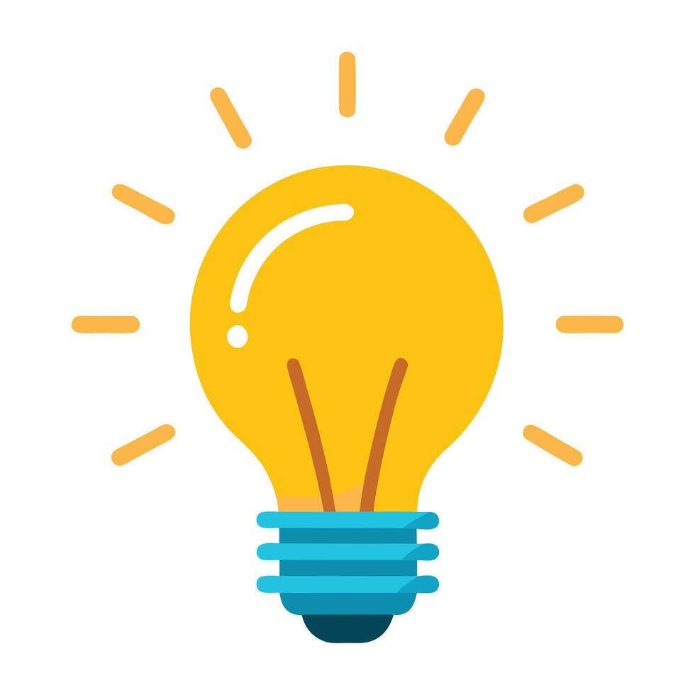 A light bulb with rays coming out of it vector