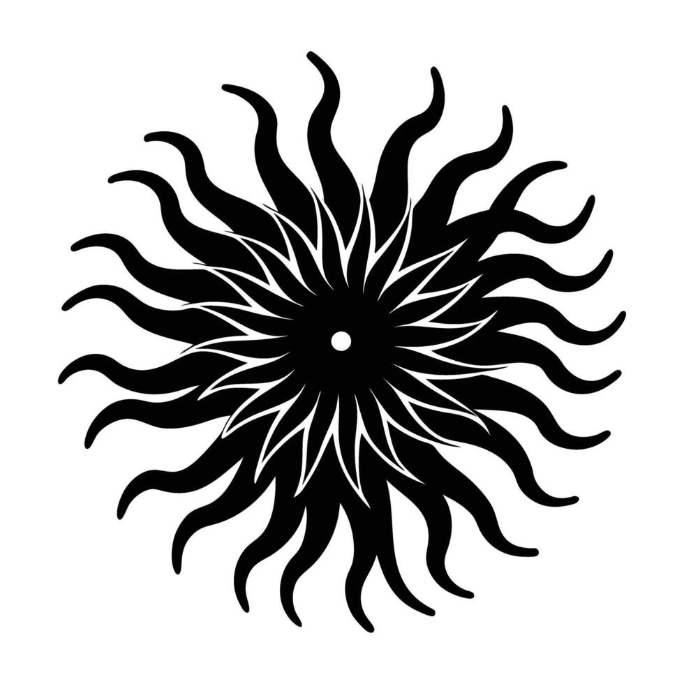 Sea anemone gently swaying with long extended tentacles in water vector