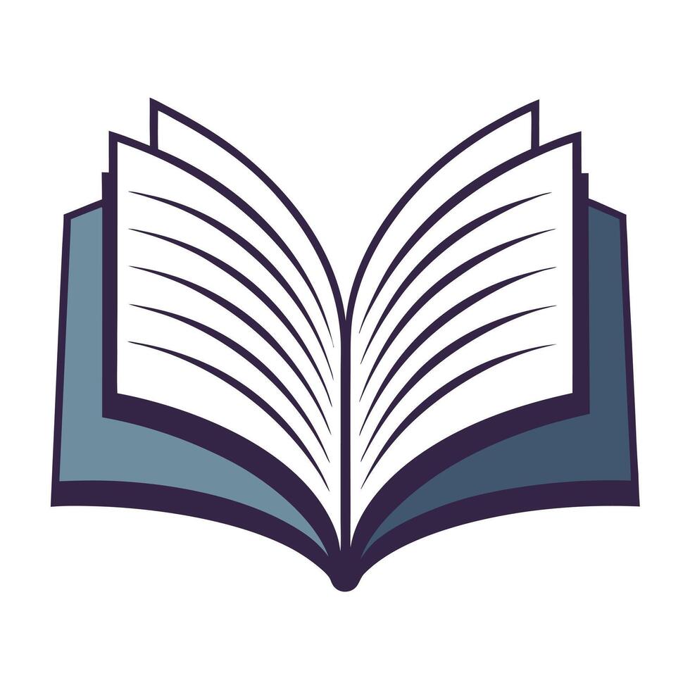 Modern Open Book Icon with Pages Turning Isolated Background vector
