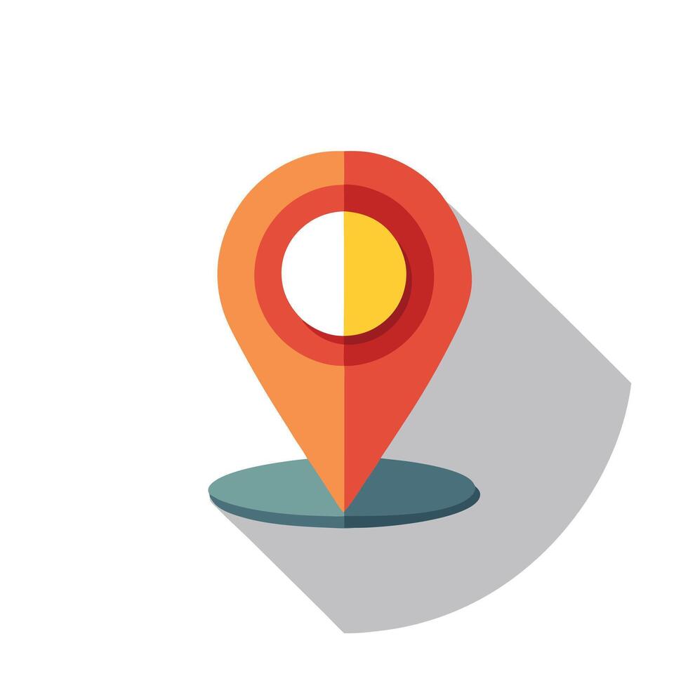 Location Pin Icon with a Destination Marker and Isolated Background vector