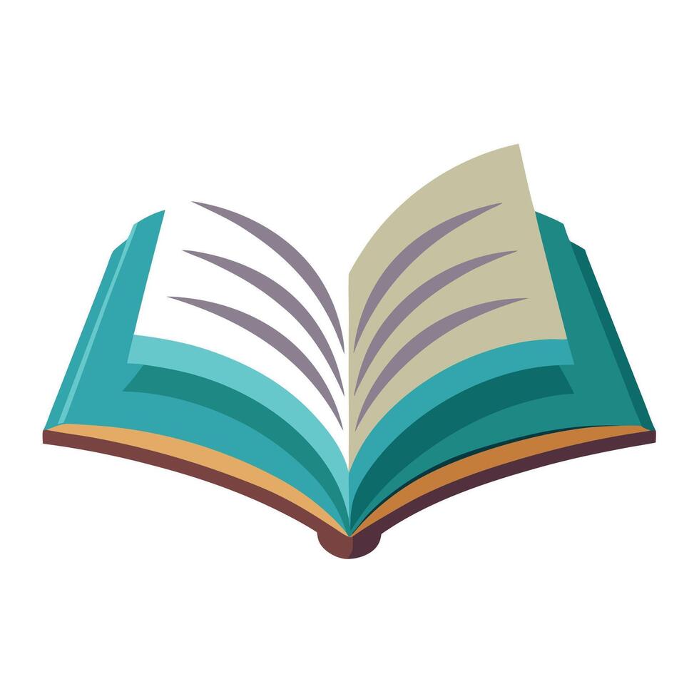Elegant Open Book Icon with Pages Turning on Isolated Background vector